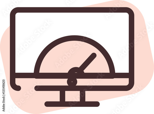 Computer speed, illustration, vector on a white background.Computer speed, illustration, vector on a white background.