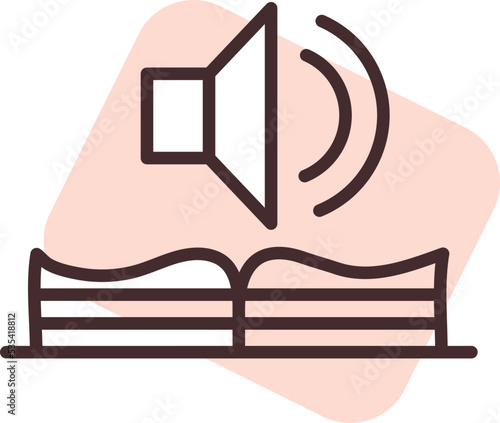 Disability audiobook guide, illustration, vector on a white background.