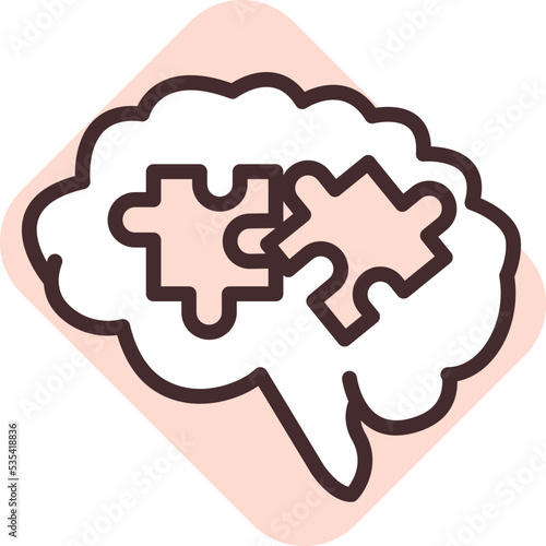 Brain mental disorder, illustration, vector on a white background.