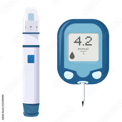devices for measuring glucose and sugar in diabetes. world diabetes day