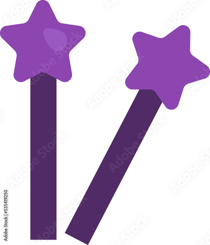 Halloween magic wand, illustration, vector on a white background.