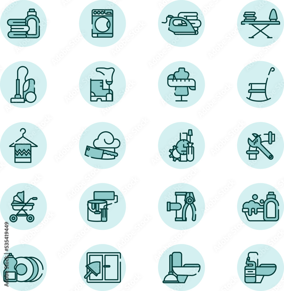 House service icon set, illustration, vector on a white background. House service icon set, illustration, vector on a white background.