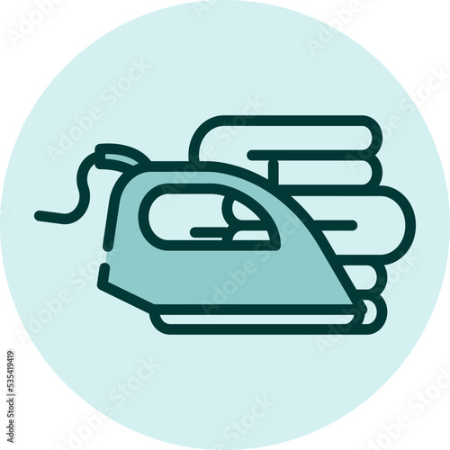 Ironing clothes, illustration, vector on a white background.