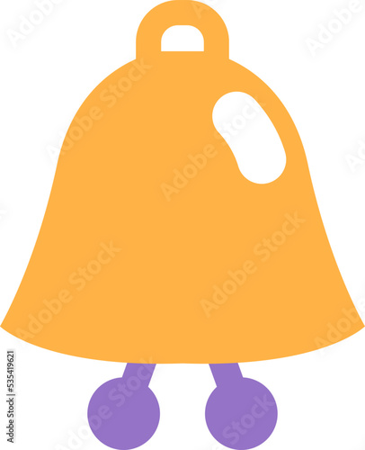 Kindergarten bell, illustration, vector on a white background.