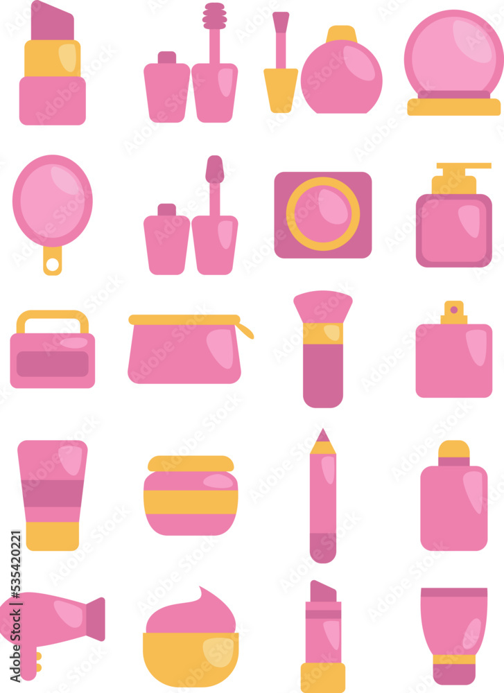 Make up icon set, illustration, vector on a white background. Make up icon set, illustration, vector on a white background.