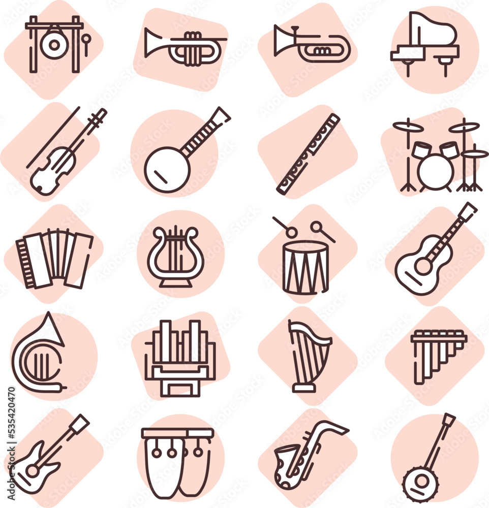 Music instruments, illustration, vector on a white background. Music instruments, illustration, vector on a white background.