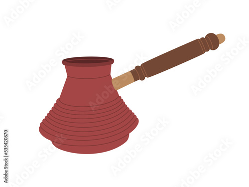 Wallpaper Mural Turkish cezve. Retro coffee maker. Traditional east tool for making coffee drink. Hand drawn colored vector illustration isolated on white background. Flat style. Torontodigital.ca