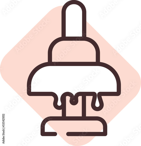 Restraurant melted chocolate, illustration, vector on a white background.