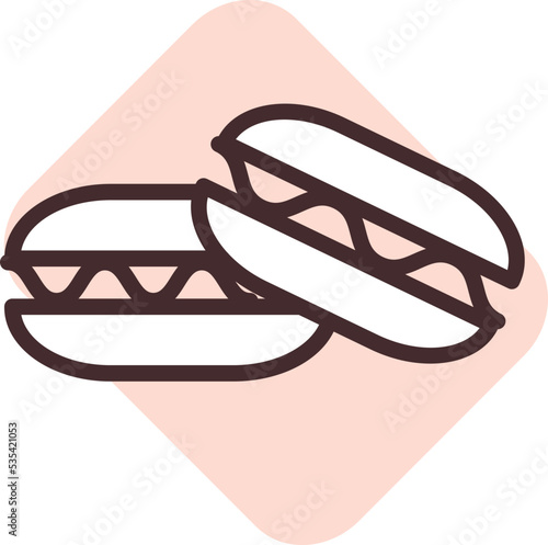 Restaurant macaron, illustration, vector on a white background.