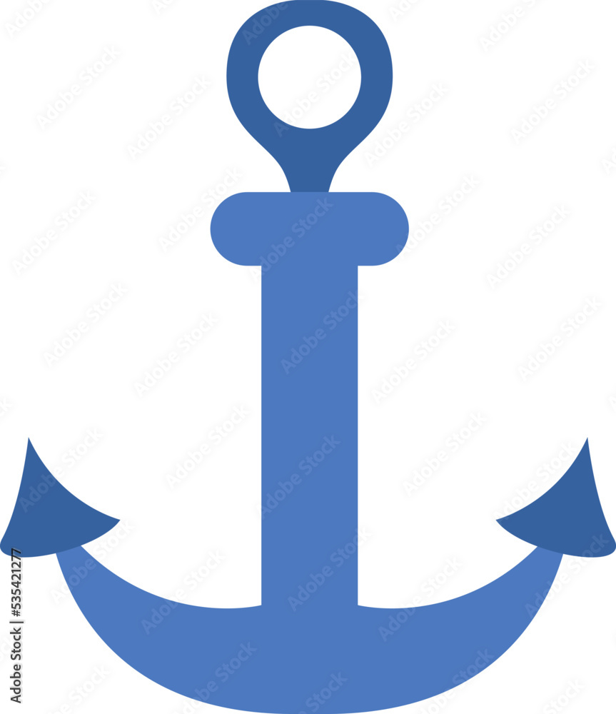 Sea anchor, illustration, vector on a white background. Sea anchor, illustration, vector on a white background.