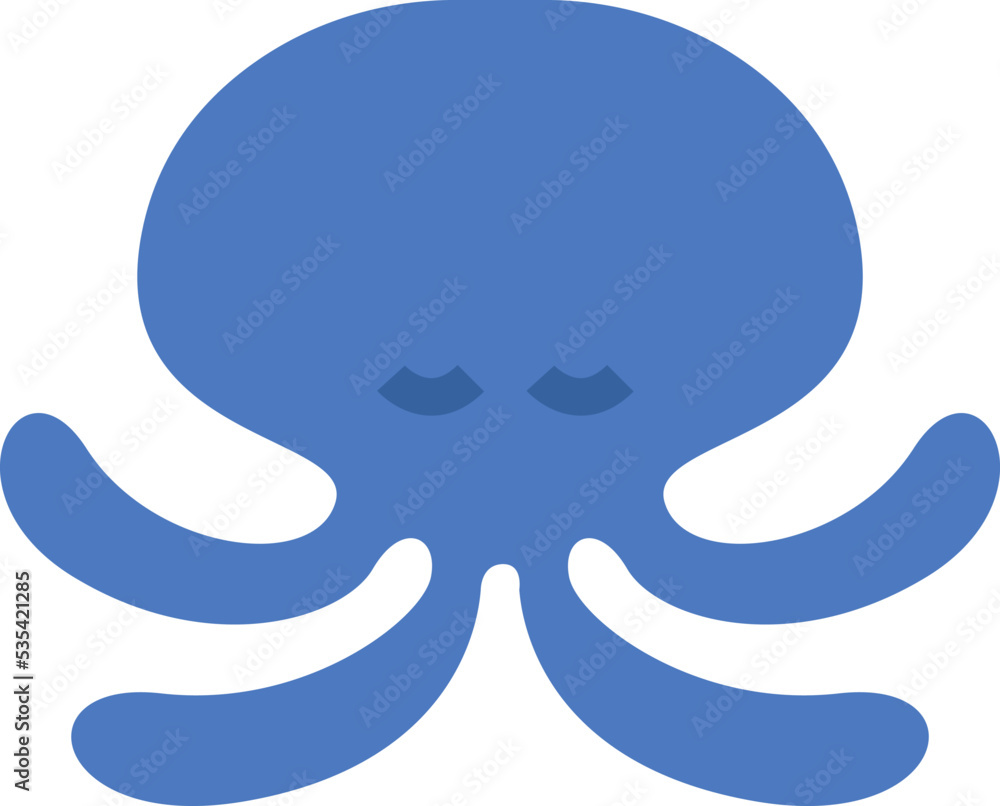 Sea octopus, illustration, vector on a white background. Sea octopus, illustration, vector on a white background.