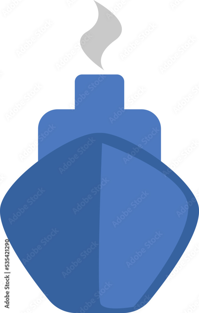 Fototapeta premium Blue sailing ship, illustration, vector on a white background.