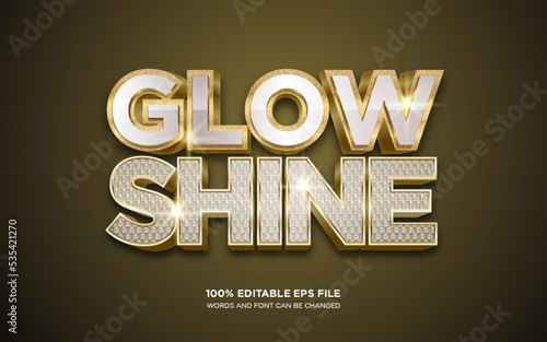Glow and Shine gold editable text style effect