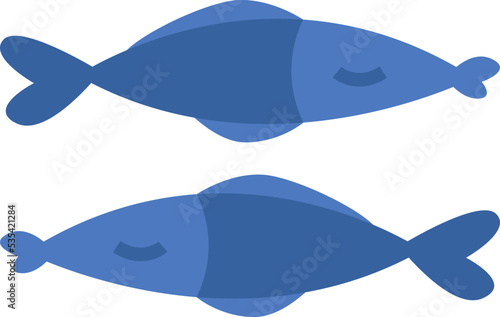 Sea fishes, illustration, vector on a white background.