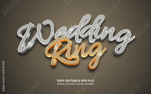 Wedding Ring 3D editable text style effect	
