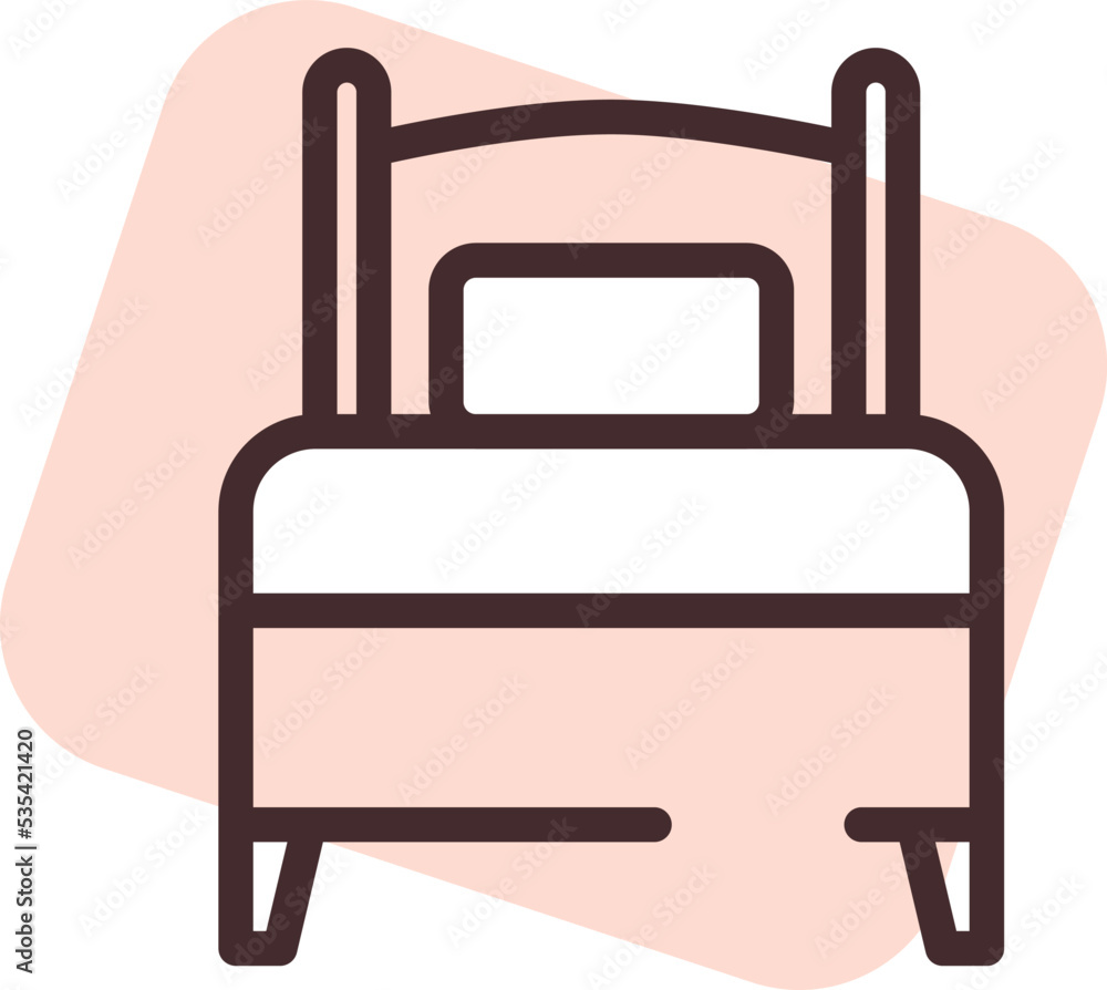 Bed for sleeping, illustration, vector on a white background. Bed for sleeping, illustration, vector on a white background.