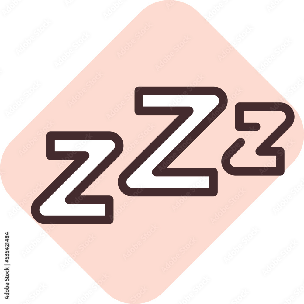 Dream zzz, illustration, vector on a white background.