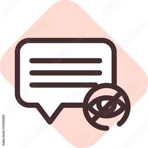 Social media hide the post, illustration, vector on a white background.