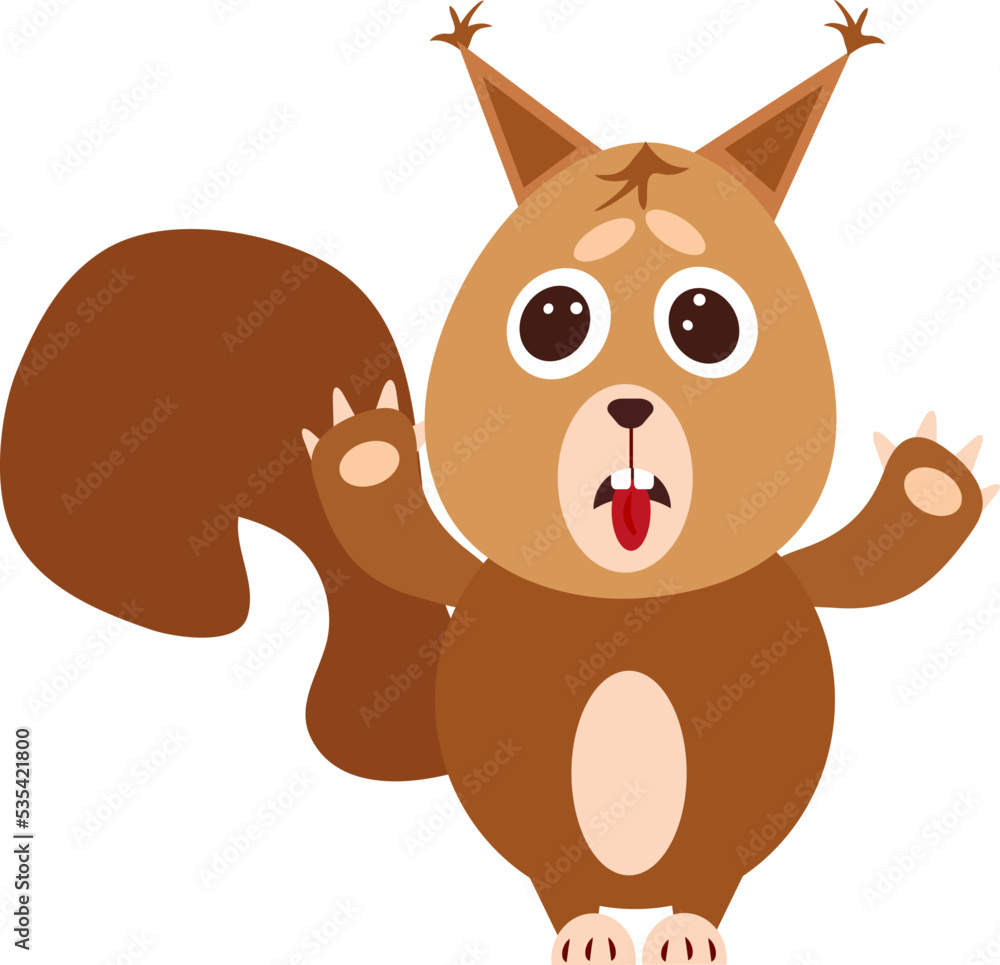 Squirrel tells, illustration, vector on a white background. Squirrel tells, illustration, vector on a white background.