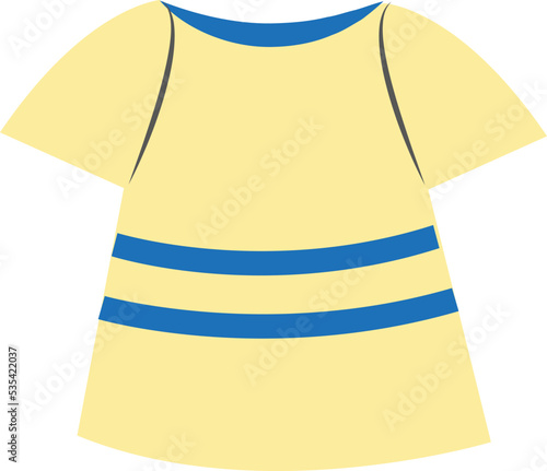 Yellow blouse, illustration, vector on a white background.