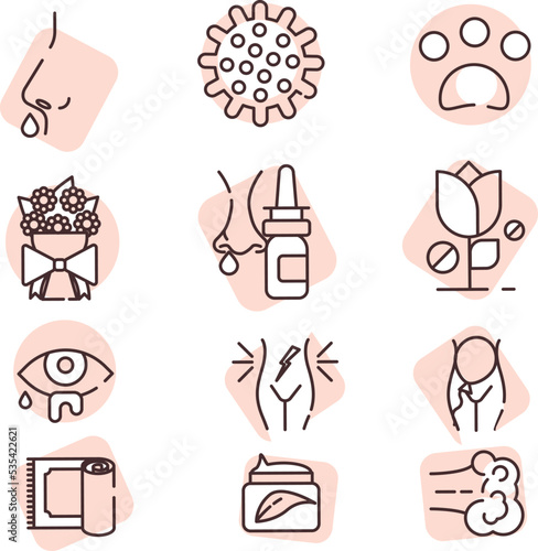 Allergy season, illustration, vector on white background.