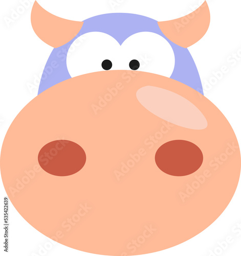 Purple cow  illustration  vector on white background.