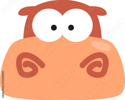 Orange hippopotamus  illustration  vector on white background.