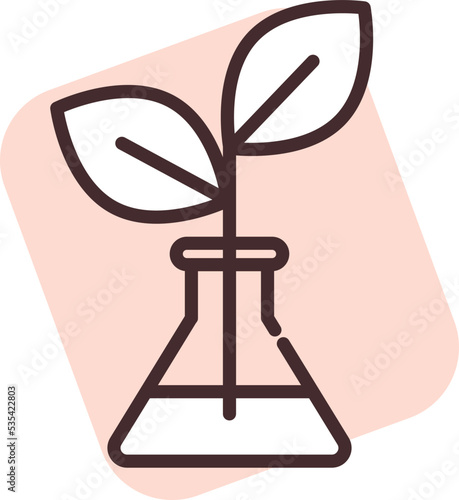 Biochemistry plant in glass, illustration, vector on white background.
