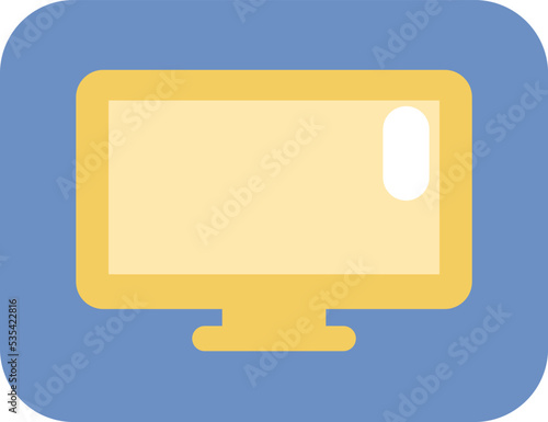 Appliance flatscreen tv, illustration, vector on white background.