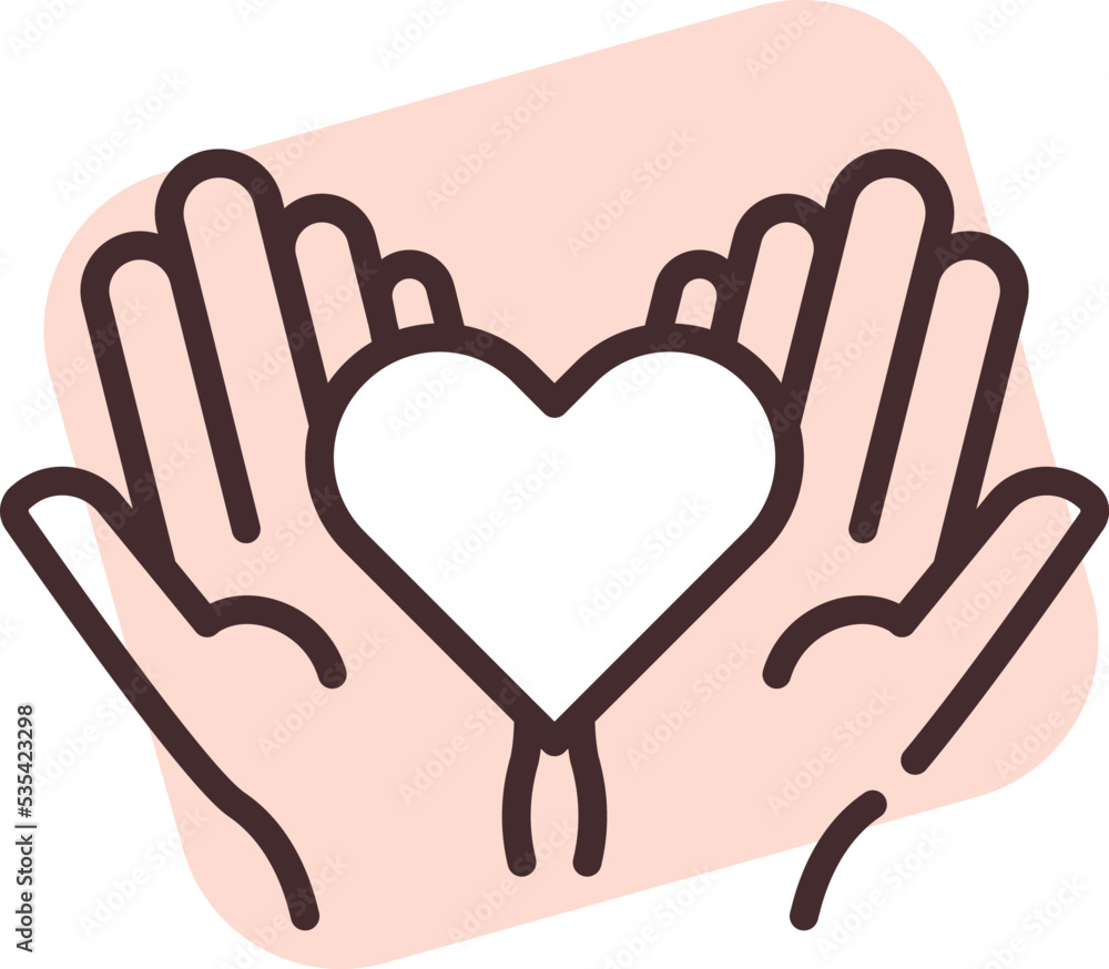 Charity and donation love, illustration, vector on white background. Charity and donation love, illustration, vector on white background.