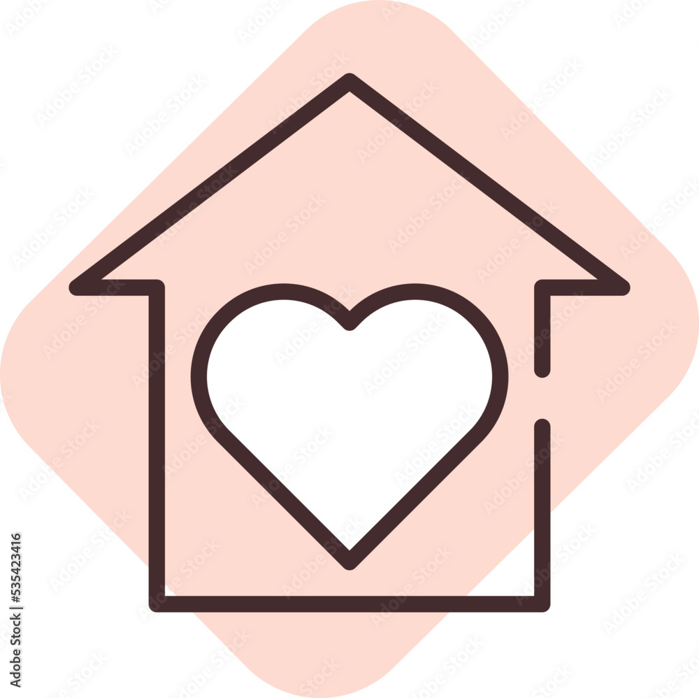 Charity and donation home dwelling, illustration, vector on white background. Charity and donation home dwelling, illustration, vector on white background.