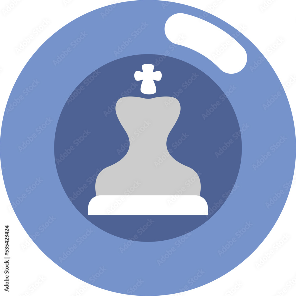Chess white king, illustration, vector on white background. Chess white king, illustration, vector on white background.