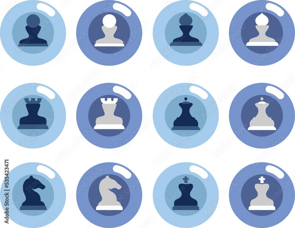 Chess figures, illustration, vector on white background. Chess figures, illustration, vector on white background.