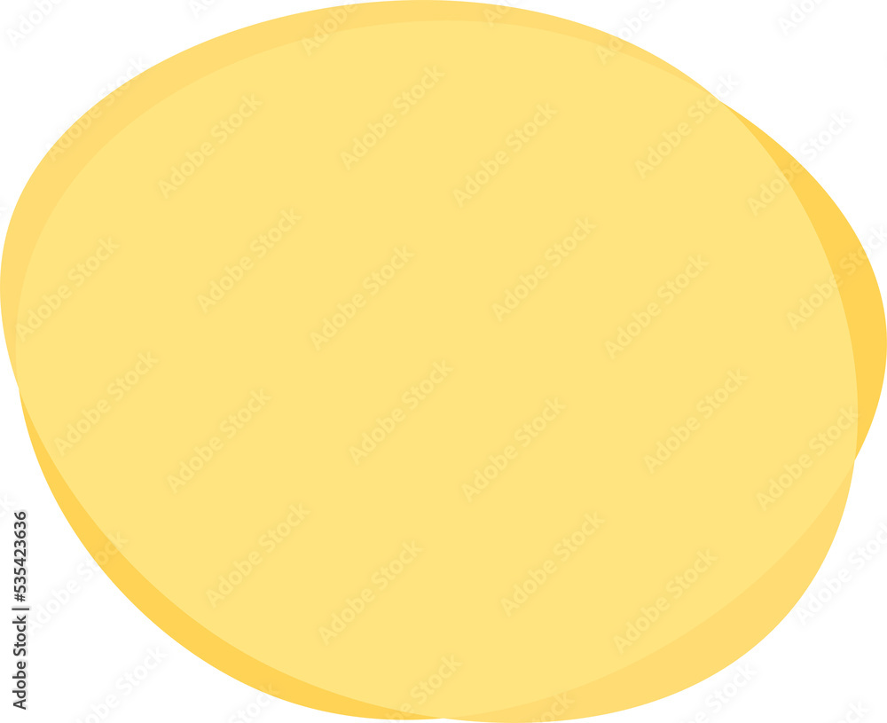 Yellow abstract organic blotch shape.  Flat design illustration.	