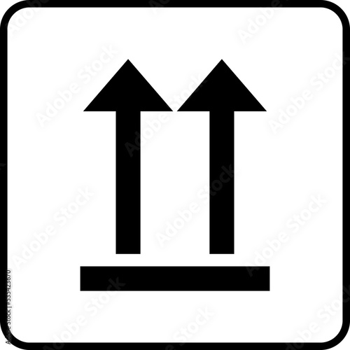 Fragile care sign. Cardboard packaging icon.