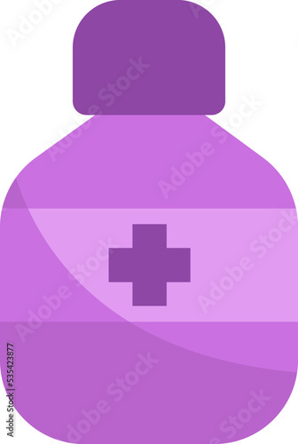 Covid rubbing alcohol, illustration, vector on white background.