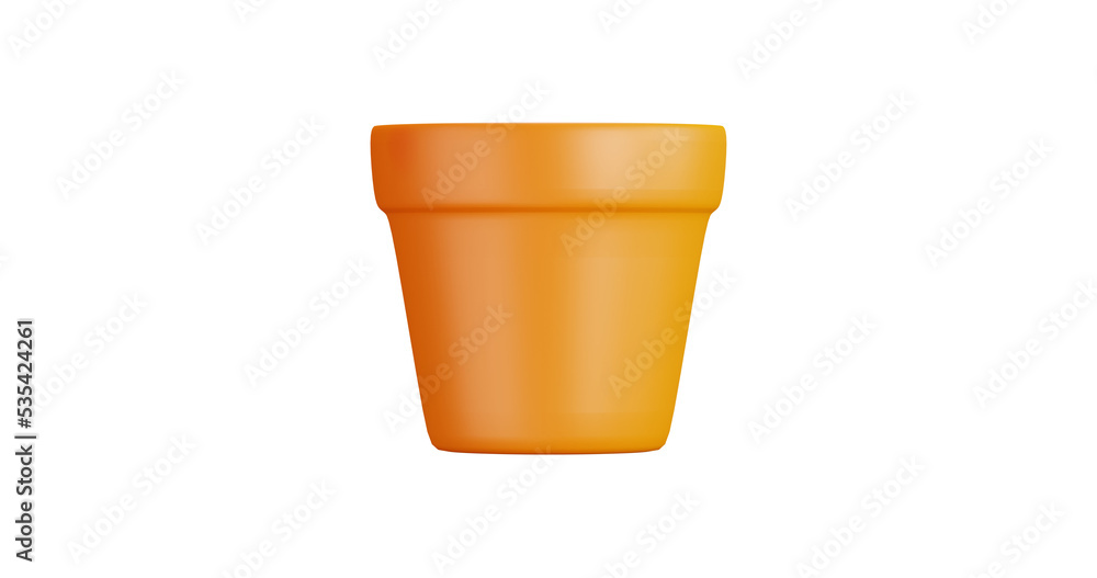 3D cartoon user interface illustration of a flower pot icon on an isolated background. With studio lighting and a gradient colourful texture. 3D rendering 3D cartoon user interface illustration of a flower pot icon on an isolated background. With studio lighting and a gradient colourful texture. 3D rendering
