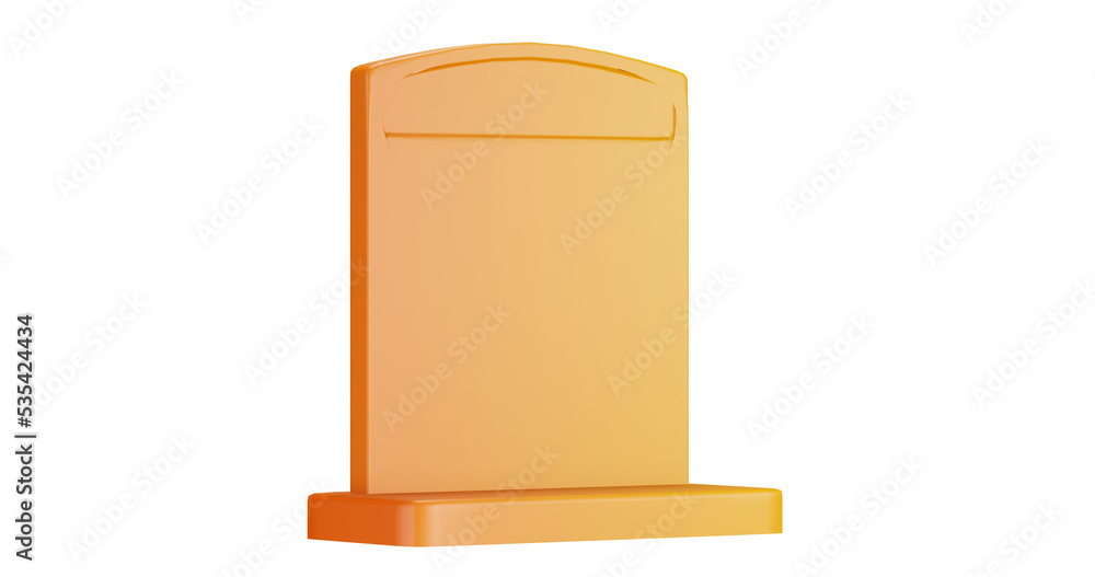 Headstone Gradient 3D cartoon user interface illustration of a headstone or grave icon on ...