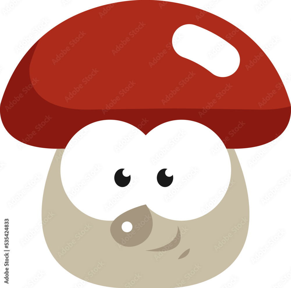 Happy mushroom, illustration, vector on white background. Happy mushroom, illustration, vector on white background.