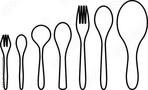 Kitchenware icon. Spoon, dish and fork icon.