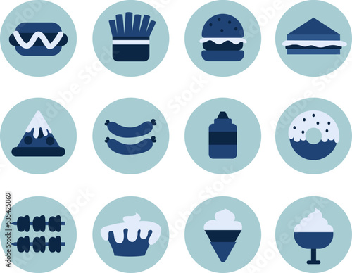 Junk food, illustration, vector on white background.