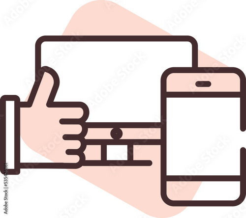 Marketing sms, illustration, vector on white background.