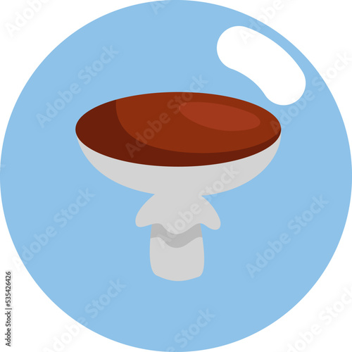 Brown poisonous mushroom, illustration, vector on white background.