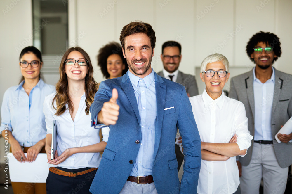 Success group of multiethnic entrepreneurs and business people achieving goals in corporate office Success group of multiethnic entrepreneurs and business people achieving goals in corporate office