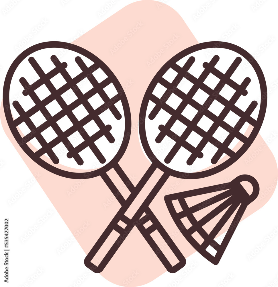 Park badminton, illustration, vector on white background. Park badminton, illustration, vector on white background.