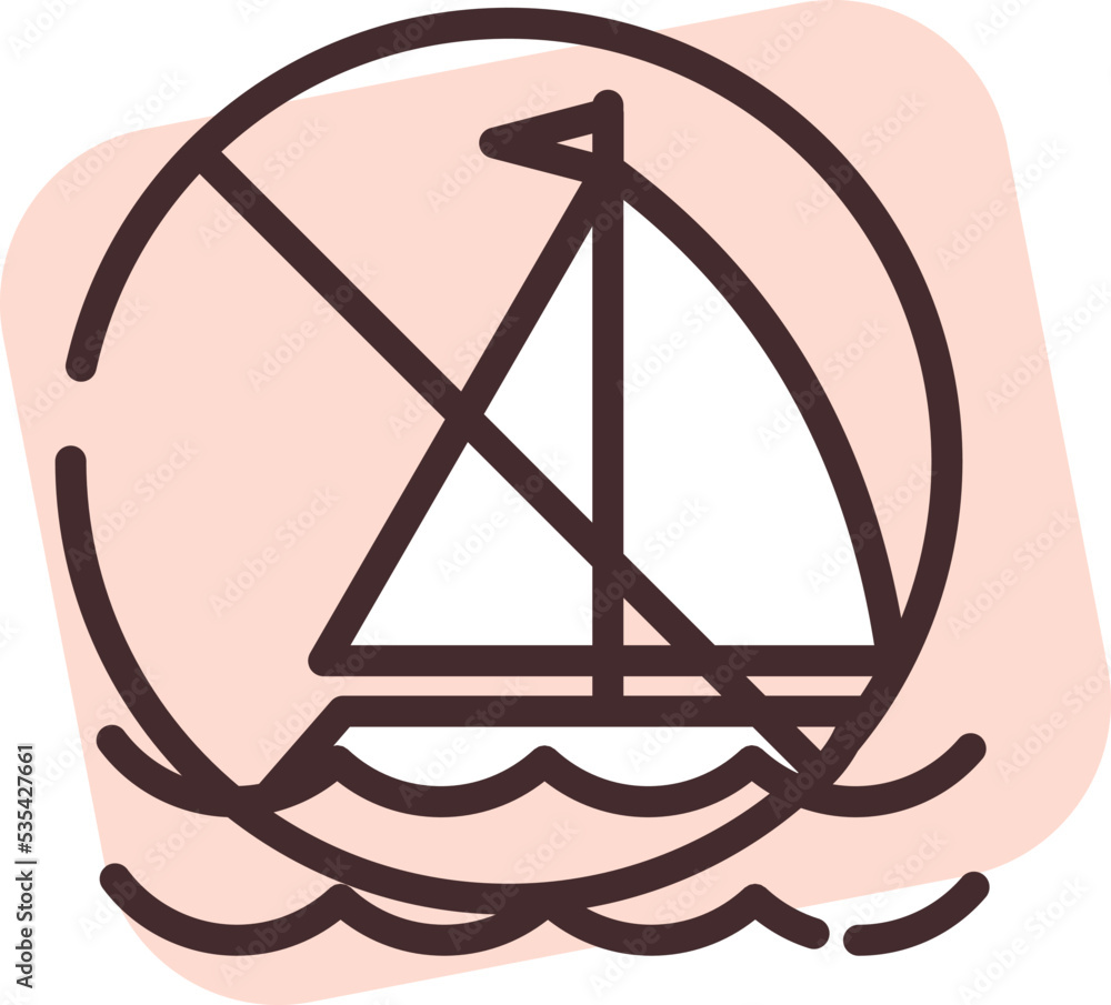 No sail at the beach and pool, illustration, vector on white background. No sail at the beach and pool, illustration, vector on white background.