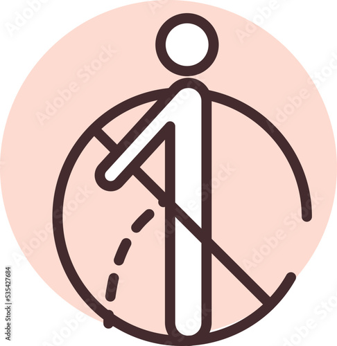 Pool and beach no peeing in water, illustration, vector on white background.