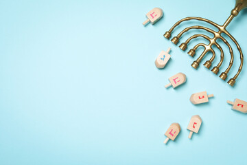 Сoncept of Jewish holiday, Hanukkah, space for text