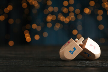 Сoncept of Jewish holiday, Hanukkah, space for text