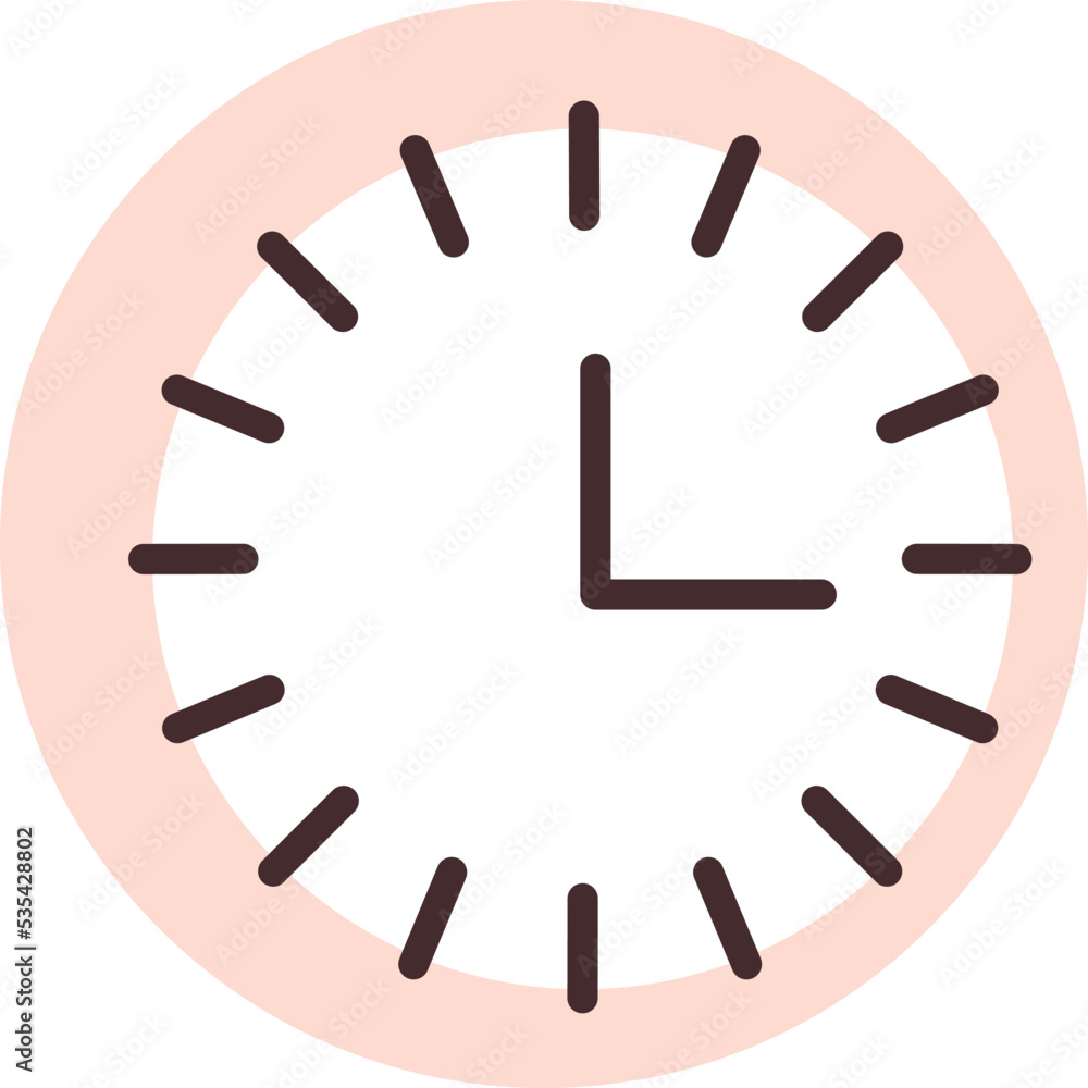 Obraz premium Wall clock, illustration, vector on white background.